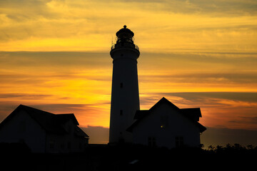 The lighthouse of Hirtshals during the sunset, Denmark