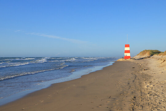 The lifeguard tower from Tversted Beach in the afternoon, Jutland - Denmark