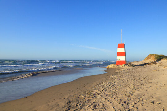 The lifeguard tower from Tversted Beach in the afternoon, Jutland - Denmark