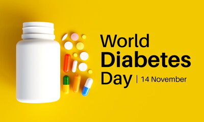 World Diabetes day is observed every year on November 14, it is the primary global awareness campaign focusing on diabetes. 3D Rendering