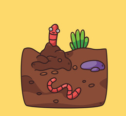Worms from the ground cartoon