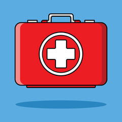 Illustration vector graphic of first aid box.