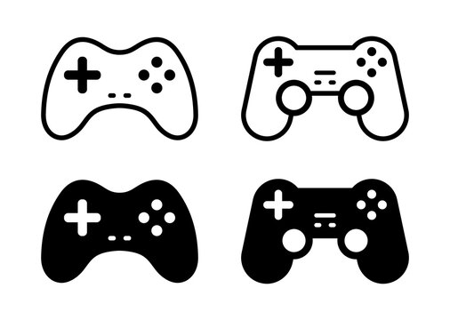 Video game console icons. Gaming controller concept on white background. Flat vector symbol set.