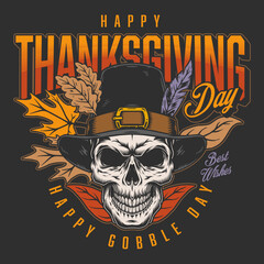 Thanksgiving day vintage colorful flyer