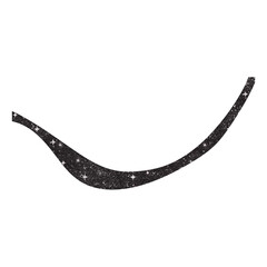 Black Cute Glitter Curvy Line