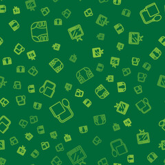 Set line Adult diaper, Blood pressure and Retro tv on seamless pattern. Vector