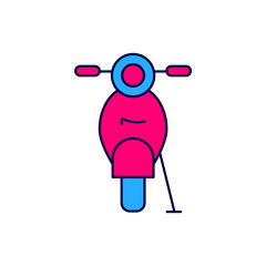 Filled outline Scooter icon isolated on white background. Vector