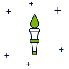 Filled outline Torch flame icon isolated on white background. Symbol fire hot, flame power, flaming and heat. Vector