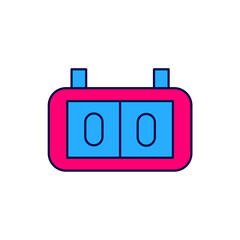 Filled outline Sport mechanical scoreboard and result display icon isolated on white background. Vector