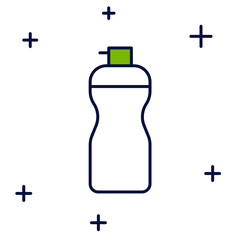 Filled outline Fitness shaker icon isolated on white background. Sports shaker bottle with lid for water and protein cocktails. Vector