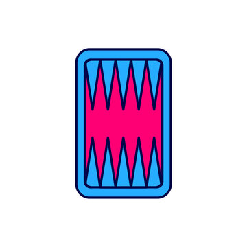 recommend clip art: Filled outline Backgammon board icon isolated on white background. Vector