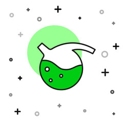 Filled outline Test tube and flask chemical laboratory test icon isolated on white background. Laboratory glassware sign. Vector