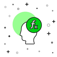 Filled outline Function mathematical symbol icon isolated on white background. Vector