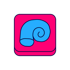 Filled outline Octopus on a plate icon isolated on white background. Vector