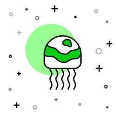Filled outline Jellyfish icon isolated on white background. Vector