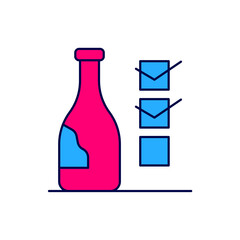 Filled outline Bottle of wine icon isolated on white background. Vector