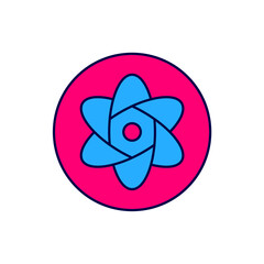 Filled outline Test tube and flask chemical laboratory test icon isolated on white background. Laboratory glassware sign. Vector