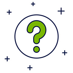 Filled outline Unknown search icon isolated on white background. Magnifying glass and question mark. Vector