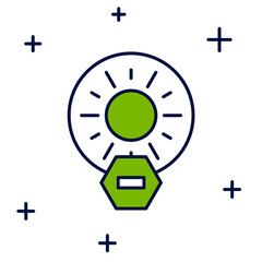 Filled outline No direct sunlight icon isolated on white background. Vector