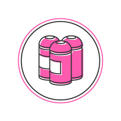 Filled outline Paint spray can icon isolated on white background. Vector