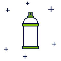 Filled outline Paint spray can icon isolated on white background. Vector