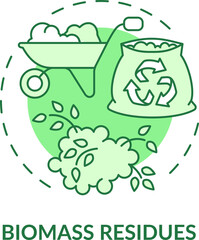 Biomass residues green concept icon. Energy source abstract idea thin line illustration. Organic components. Isolated outline drawing