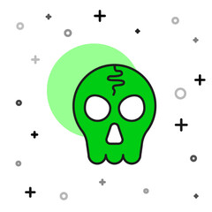 Filled outline Skull icon isolated on white background. Happy Halloween party. Vector