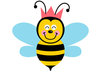 Cute bee happy with crown.cdr