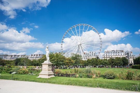 Big Ferris Wheel on Place de la Concorde in Paris, France also known as Grande Roue de Paris