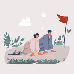 group of business people ready to start the race in track. business challenge concept.