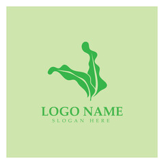 Seaweed vector logo icon illustration design.includes seafood,natural products,florist,ecology,wellness,spa.