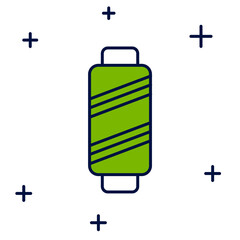 Filled outline Sewing thread on spool icon isolated on white background. Yarn spool. Thread bobbin. Vector