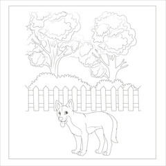 funny fox coloring page for kids