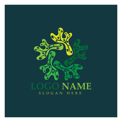 Seaweed vector logo icon illustration design.includes seafood,natural products,florist,ecology,wellness,spa.