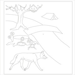 funny fox coloring page for kids