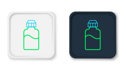 Obraz premium Line Vape liquid bottle for electronic cigarettes icon isolated on white background. Colorful outline concept. Vector