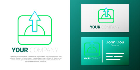 Line Sunrise icon isolated on white background. Colorful outline concept. Vector