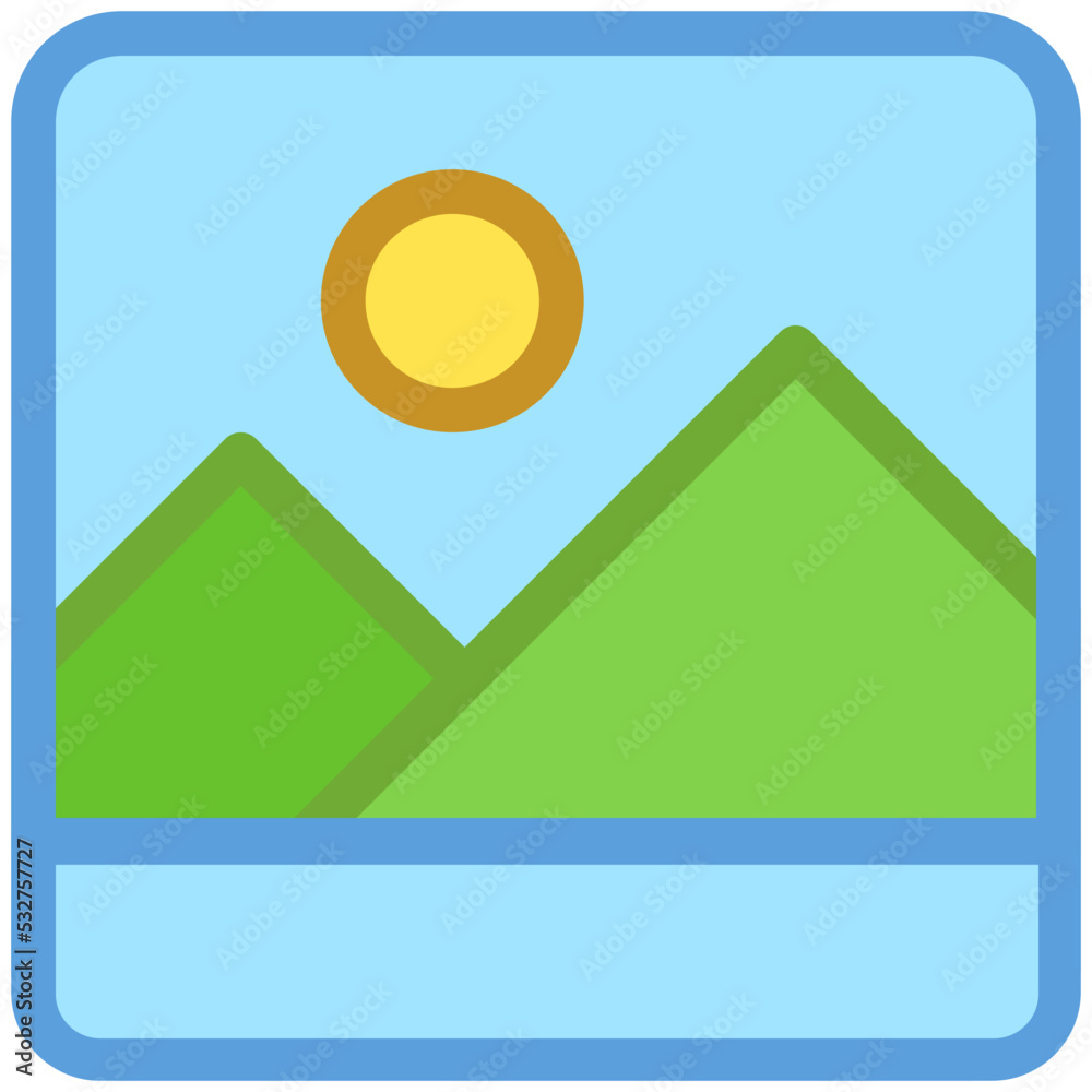 Sticker landscape vector icon