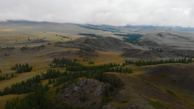 Aerial video of the Kurai steppe 