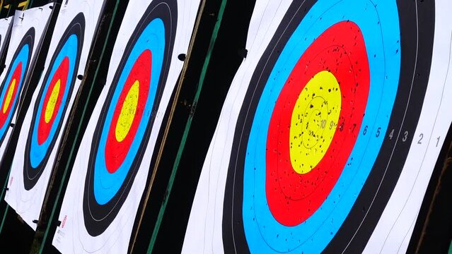 Targets for archery. Shooting in the summer.