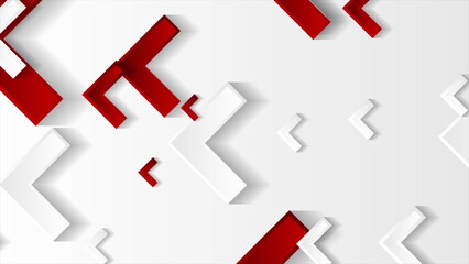 Red and grey tech abstract background with arrows