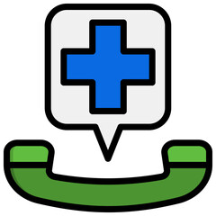 Fototapeta premium Emergency Call filled line color icon. Can be used for digital product, presentation, print design and more.