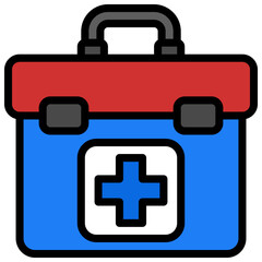 First Aid Kit filled line color icon. Can be used for digital product, presentation, print design and more.
