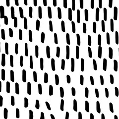 Hand Drawn Black Irregular Vertical Thick Small Brush Stroke Doodle Pattern