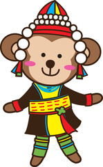 Monkey cartoon cute clothes karen