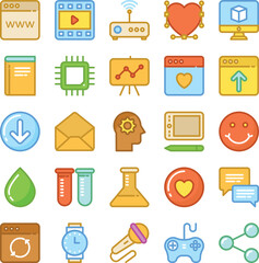 Web Design and Development Colored Vector Icons 