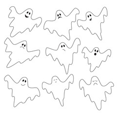 Mood Tracker ghosts on October. Castings and haunts. Tracker to track your daily mood for 31 days