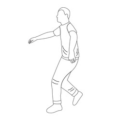 man dancing sketch ,contour isolated