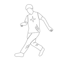 man dancing sketch ,contour isolated vector