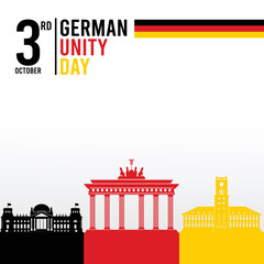 German Unity Day with three landmarks © bardockstudio